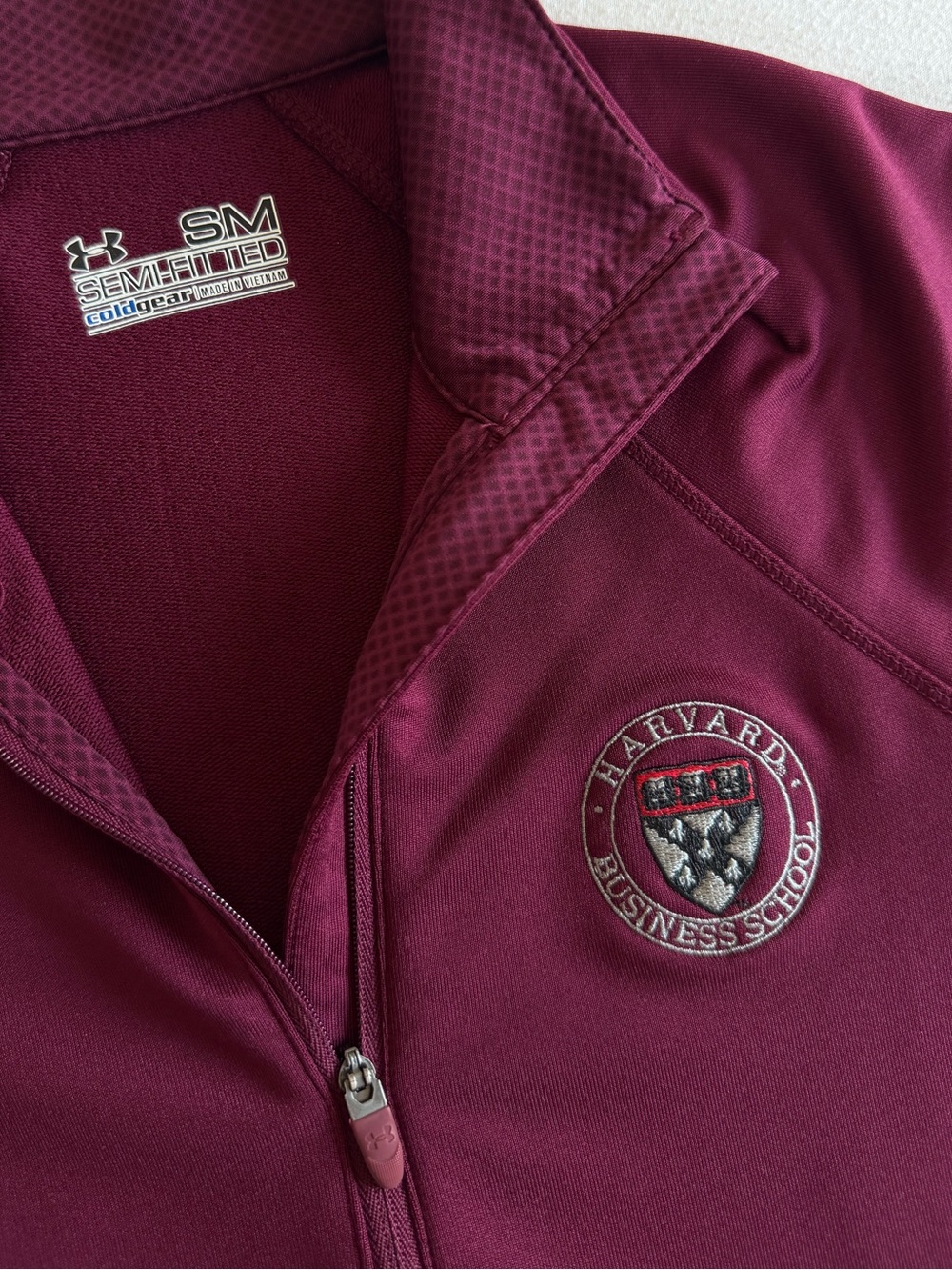 Maroon Half-Zip Pullover with Subtle Vent Panels